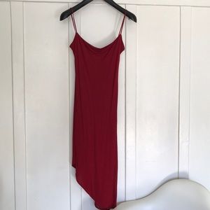 Yigal Azrouel slinky deep red asymmetrical dress
